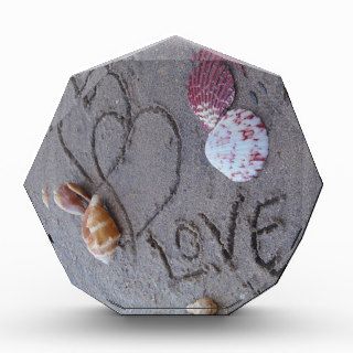 2 Hearts  in the sand with shells with Love Award