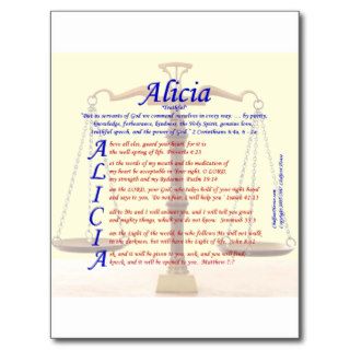 Alicia Acrostic Post Cards