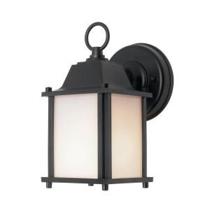 Newport Coastal Square Porch Light Black With Bulb 7974 01B