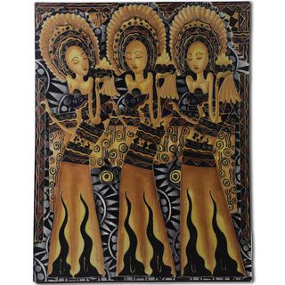 'Legong Dancer' Original Canvas Art (Indonesia) Canvas Art