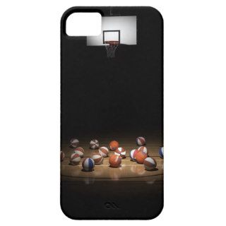 Many basketballs resting on the floor iPhone 5 cover