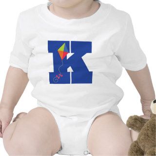 Kite Kid Monogram Letter K Alphabet Bodysuits