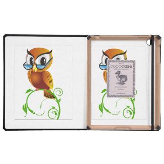Wise owl with glasses iPad folio cases