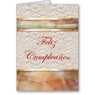 Feliz Cumpleaños Spanish Birthday with marble Greeting Card
