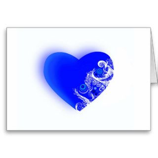 Blue heart greeting card