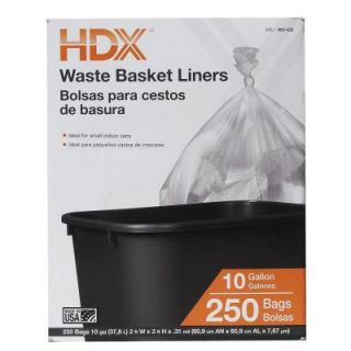 HDX 10 gal. Waste Liner Clear Trash Bags (250 Count) HDX 960428