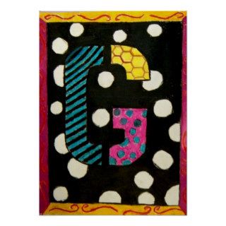 Letter G with polka Dots Poster