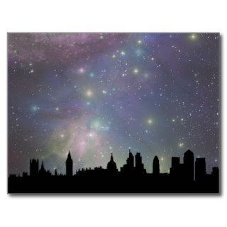 London skyline silhouette cityscape post card