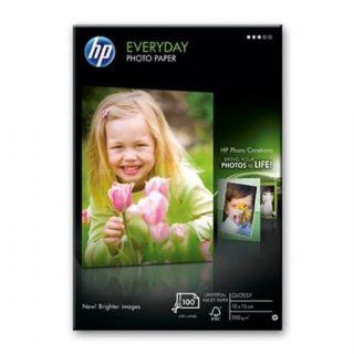 HP Everyday Fotopapier Glossy 10x15 100Blatt + Abschneidestreifen HP Bürobedarf & Schreibwaren