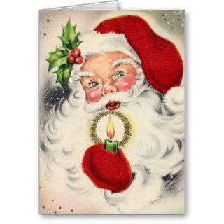Vintage Santa w/candle Cards