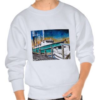 Shrimp Boat nautical art Pullover Sweatshirt