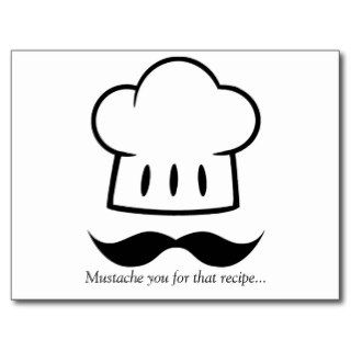 Chef Gift Mustache for Dad Cook Man Fun Moustache Postcard