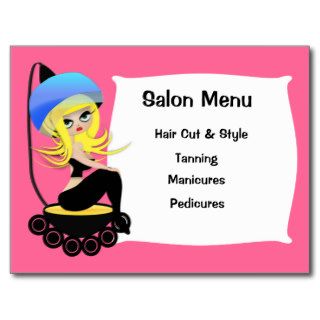 Beauty Salon menu postcard
