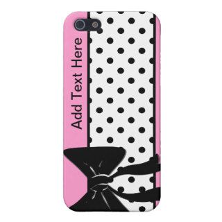 Black bow and polka dots cover for iPhone 5