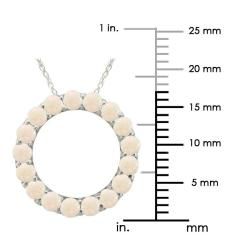 10k Gold October Birthstone Small Prong set Opal Circle Necklace Gemstone Necklaces