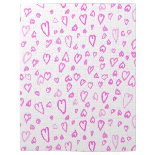 Trendy Girly Pink Fun Heart Pattern Drawing Puzzle