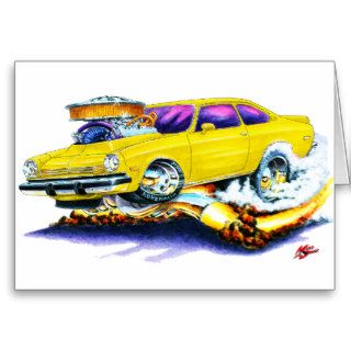 Chevy Vega Yellow Car Greeting Card