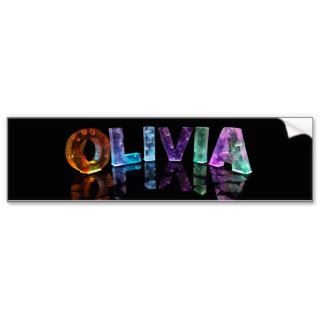 The Name Olivia in 3D Lights (Photograph) Bumper Sticker