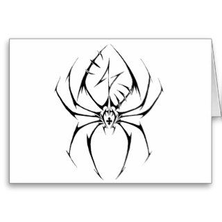 Tribal Spider Tattoo Design Greeting Cards