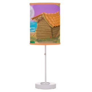 Beach Hut on moonlit beach Table Lamps