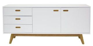 Tenzo 2175 001 Bess   Designer Sideboard, Untergestell Eiche massiv, 72 x 170 x 43 cm, weiß / eiche / lackiert matt Küche & Haushalt