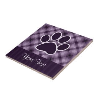 Purple Paw Print Tile