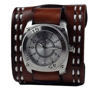 Nemesis Men's Silver Round Mix and Match Leather Watch Nemesis Men's More Brands Watches
