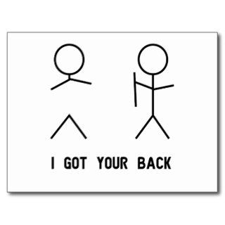 I got your back Stick Figures Postcards