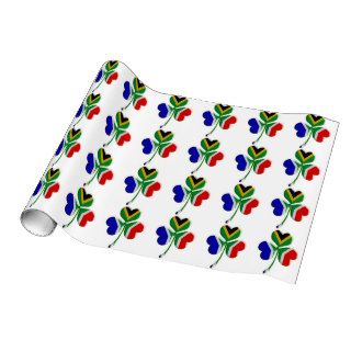 Irish Shamrock /South African Flag Wrapping Paper