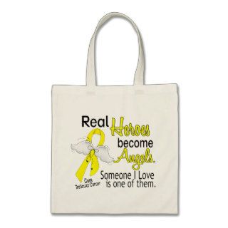 Real Heroes Become Angels Testicular Cancer Canvas Bags
