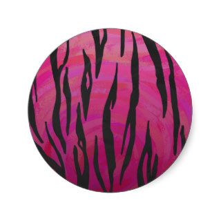 Tiger Hot Pink and Black Print Stickers
