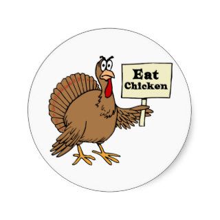 Eat Chicken Round Sticker