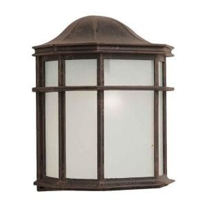 Illumine 1 Light Outdoor Painted Rust Lantern with White Acrylic Panel CLI FRT1719 01 28