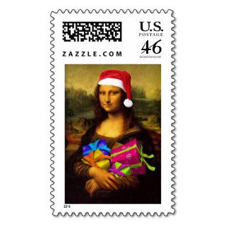 Mona Lisa Santa Claus Postage