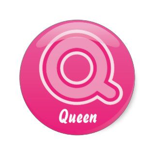 Sticker Letter Q Pink Bubble