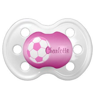 Personalized Baby Girl Pink Soccer Ball Baby Pacifiers