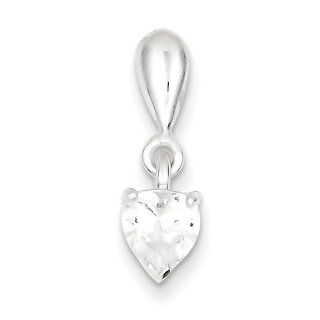 Sterling Silver Cz Heart Pendant Pendant Necklaces Jewelry