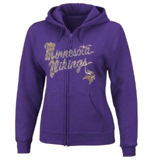 Minnesota Vikings Womens Football Classic Full Zip Hoodie   Purple  Sports Fan Sweatshirts  Sports & Outdoors