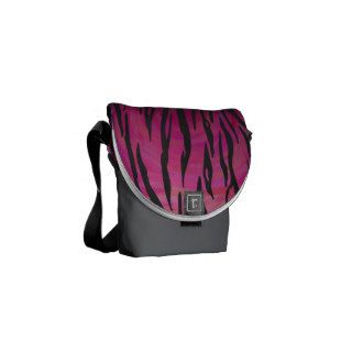 Tiger Hot Pink and Black Print Courier Bags