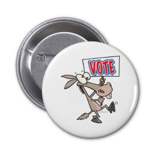 funny vote democrat donkey cartoon buttons