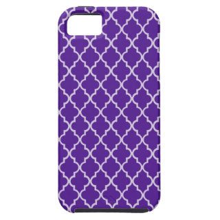 Eggplant Indigo Violet And White Moroccan Pattern. iPhone 5 Covers