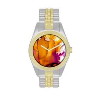 Colorful Abstract Watercolor Painting Wrist Watches