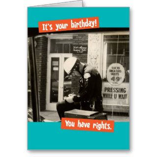 Funny Vintage Cop Birthday Rights Card