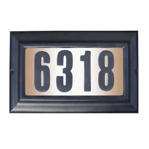 QualArc Edgewood Rectangular Aluminum Lighted Address Plaque in Black LTL 1301BL