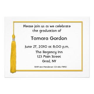 Gold Tassel Border Graduation Invitation