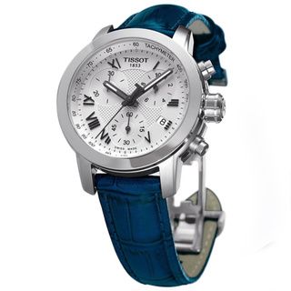 Tissot Women's Blue Leather Strap Quartz Chronograph Watch Tissot Women's Tissot Watches