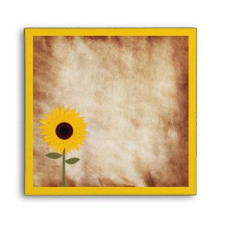 Sunflower Rustic Distressed Paper Look Envelope