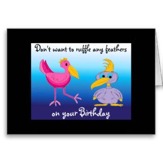 Funny Birds Birthday Greeting Card