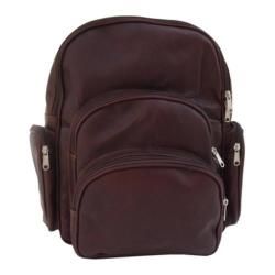 Piel Leather Expandable Backpack 7654 Chocolate Leather Piel Leather Leather Backpacks