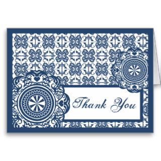 Arabesque Blue Lace, thank you Greeting Cards